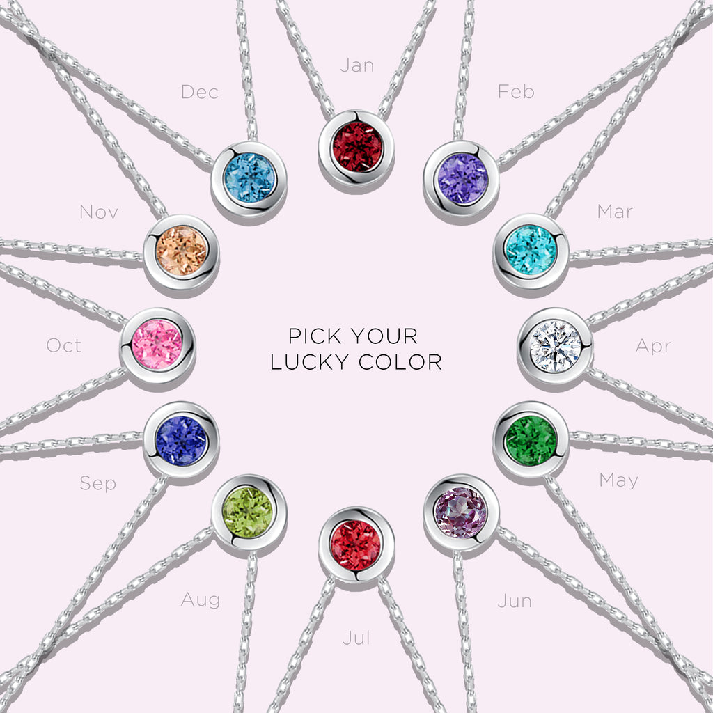 Pick Your Lucky Color Gemstone Necklace