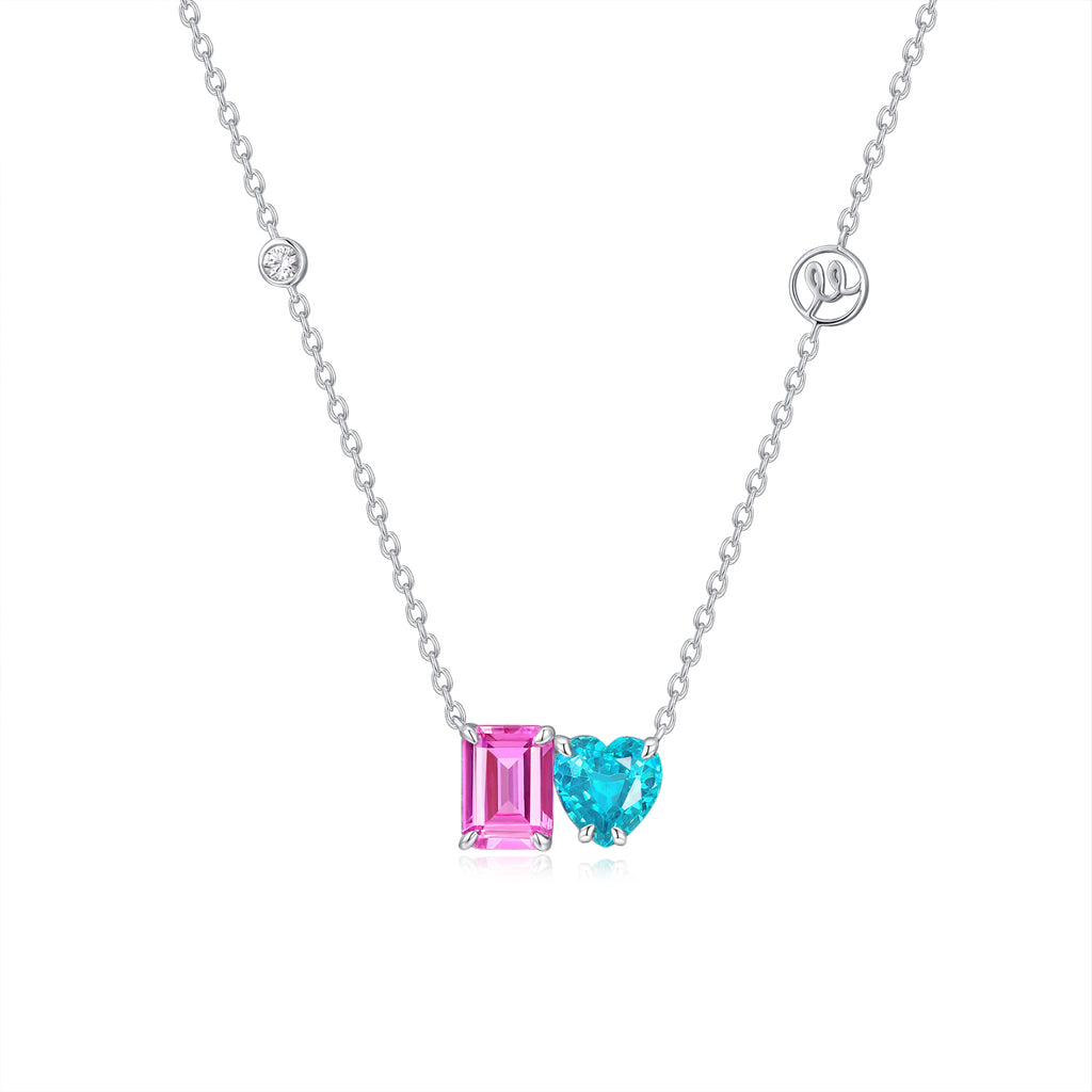 You & Me - Paraiba and Pink Sapphire Necklace NK0148A00LL