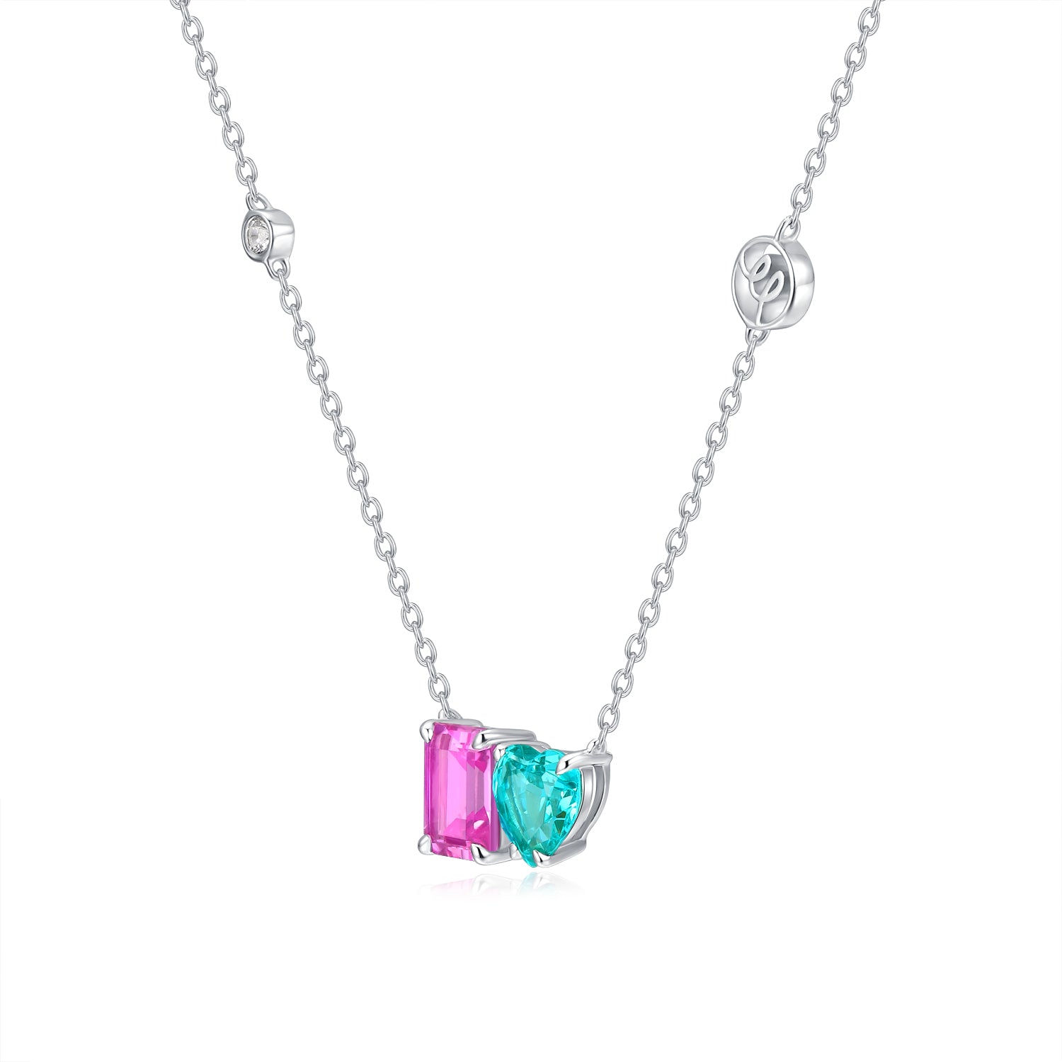 You & Me - Paraiba and Pink Sapphire Necklace NK0148A00LL