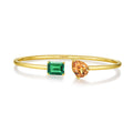 YOU & ME - EMERALD AND ORANGE SAPPHIRE BRACELET