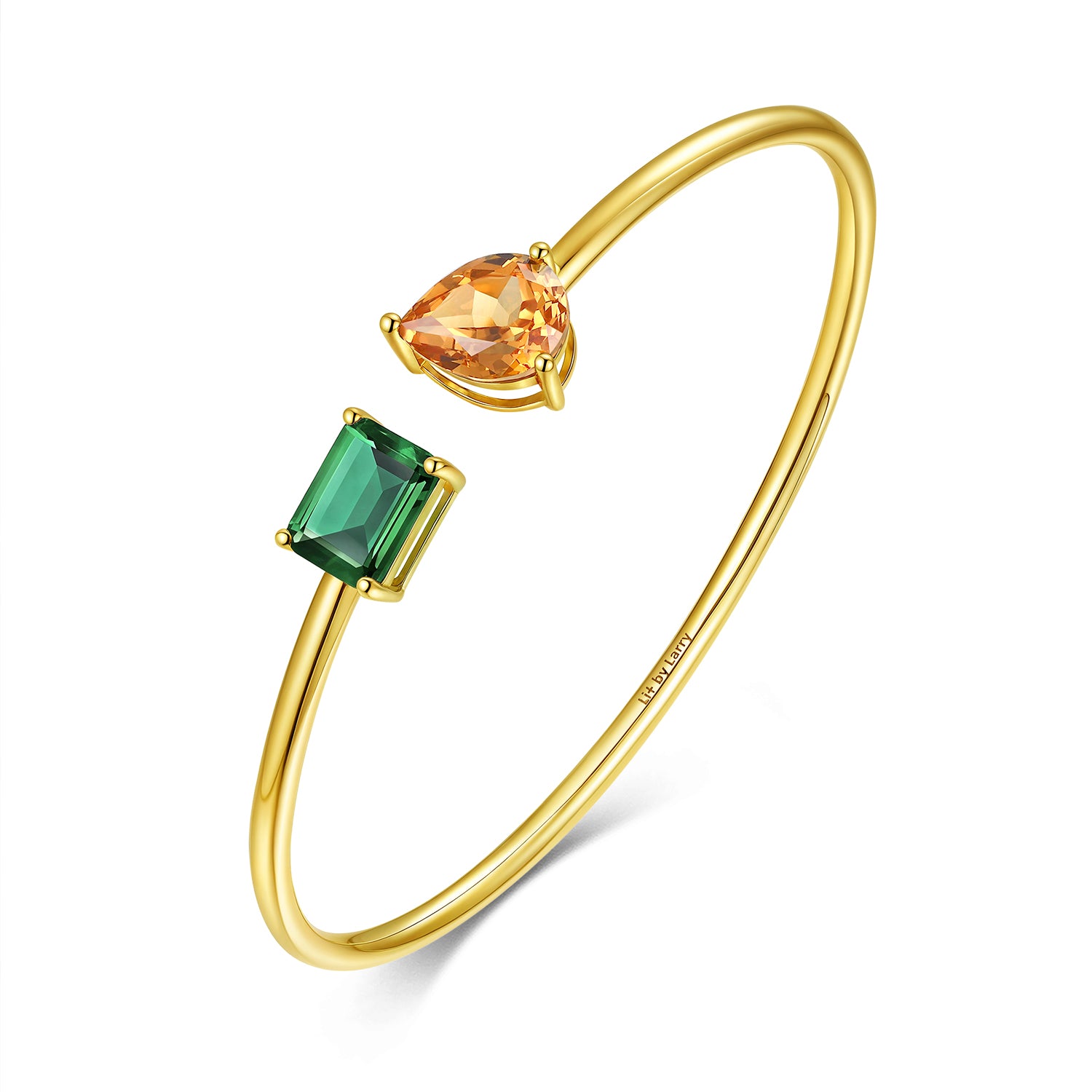 YOU & ME - EMERALD AND ORANGE SAPPHIRE BRACELET