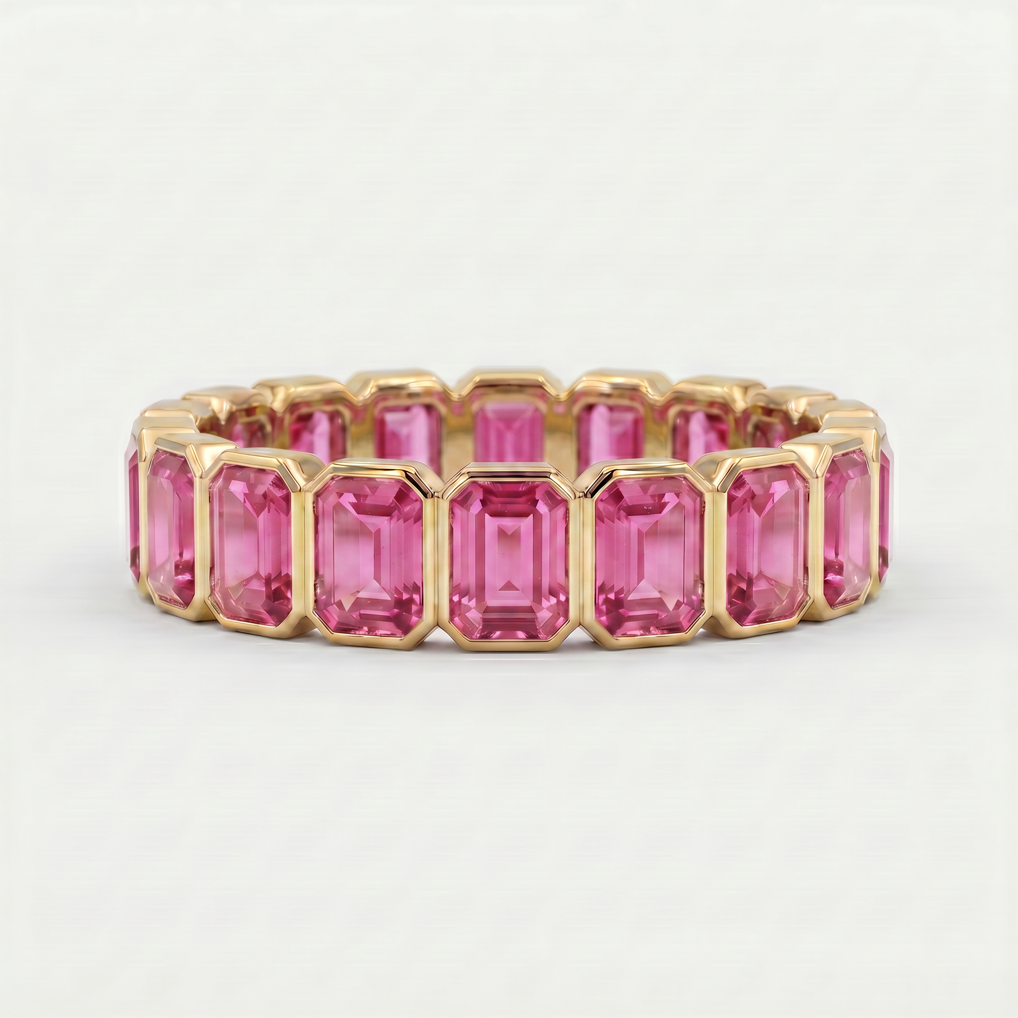 Circles of Love - Emerald Cut Precious Stones Ring