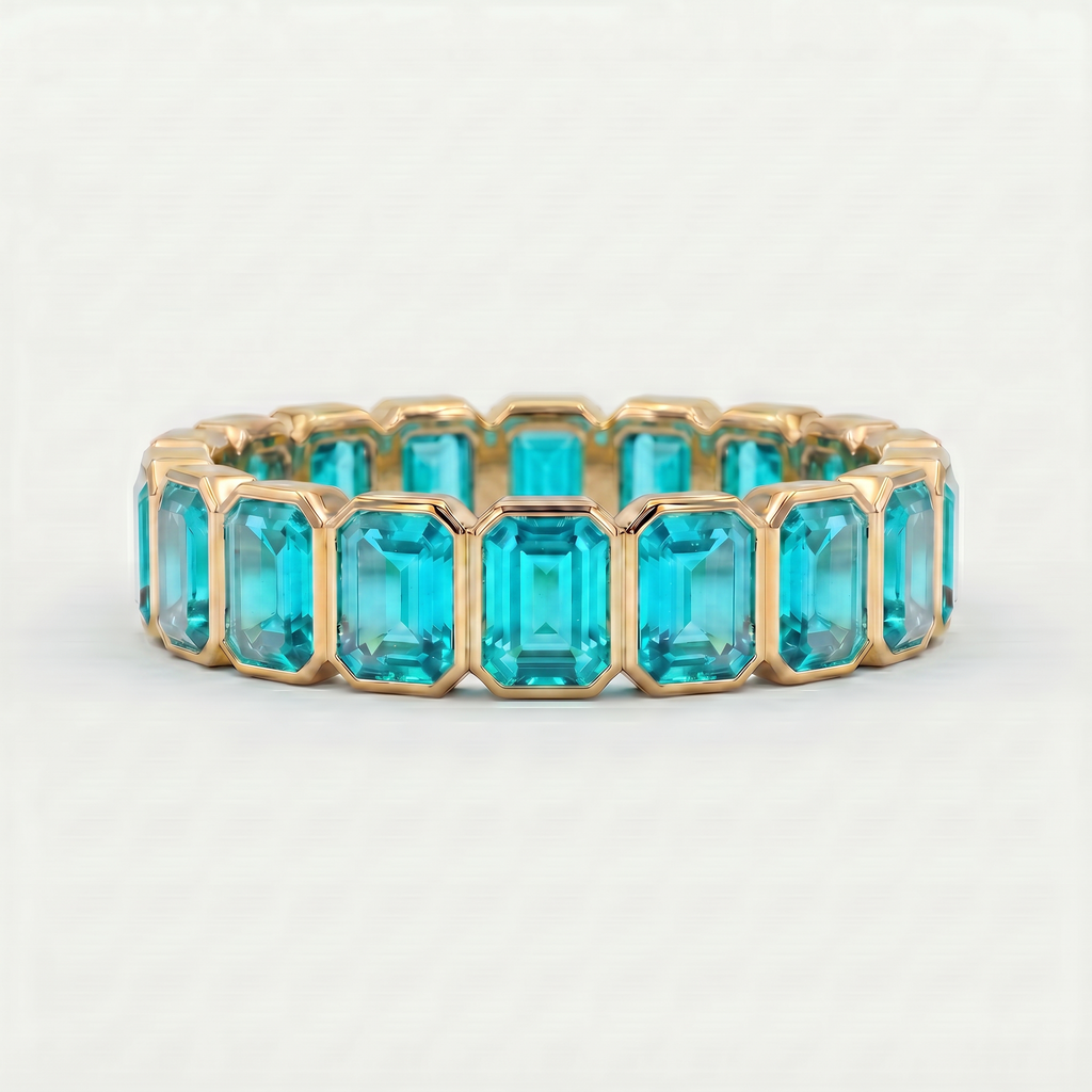 Circles of Love - Emerald Cut Precious Stones Ring