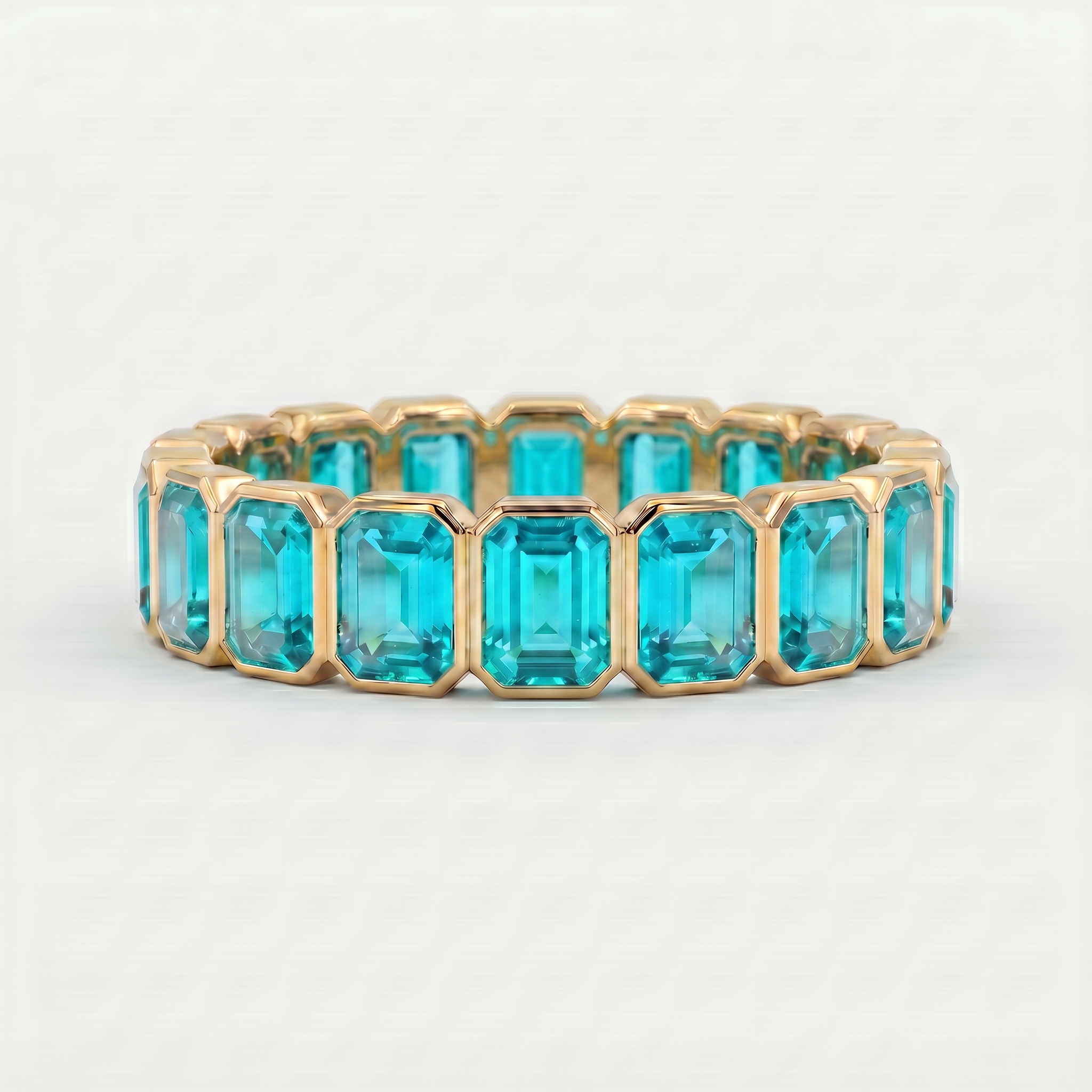 Circles of Love - Emerald Cut Precious Stones Ring