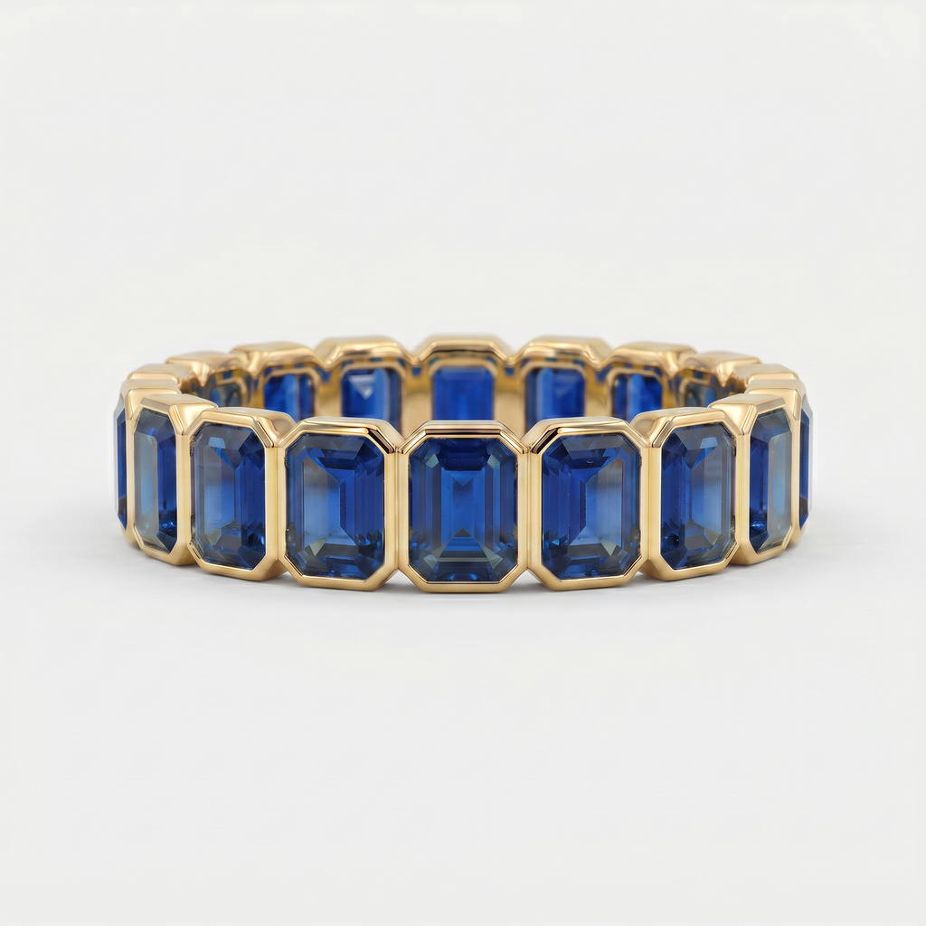 Circles of Love - Emerald Cut Precious Stones Ring