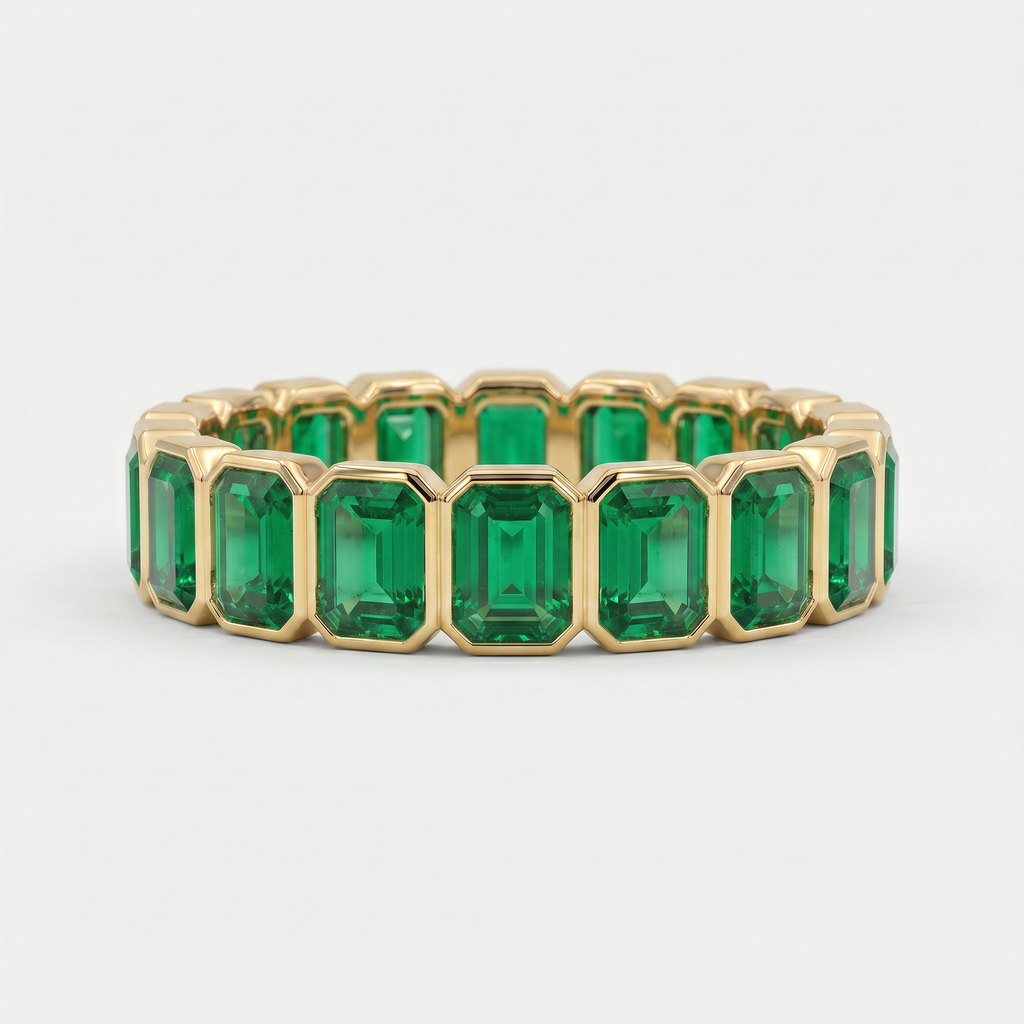 Circles of Love - Emerald Cut Precious Stones Ring